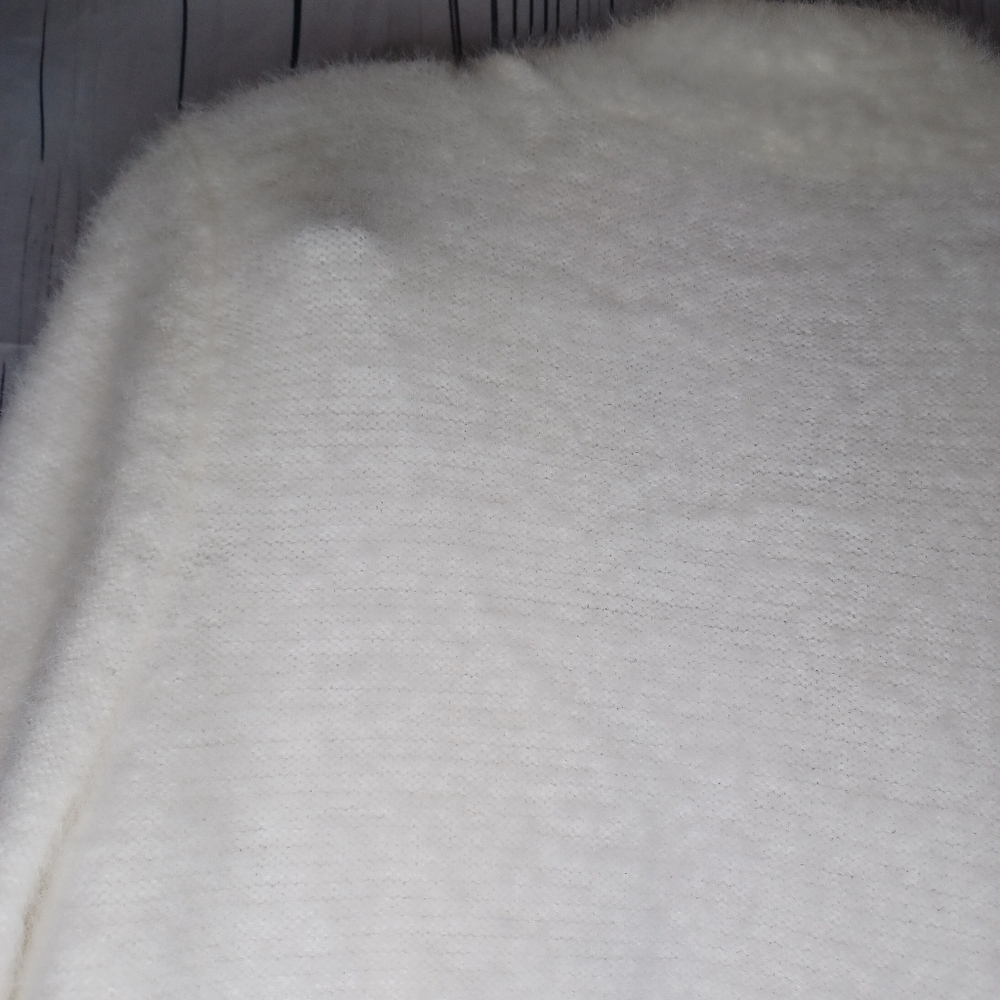 Calvin Klein Women's White Open-Front Cropped Coquette Minimalist Sweater - Picture 9 of 10